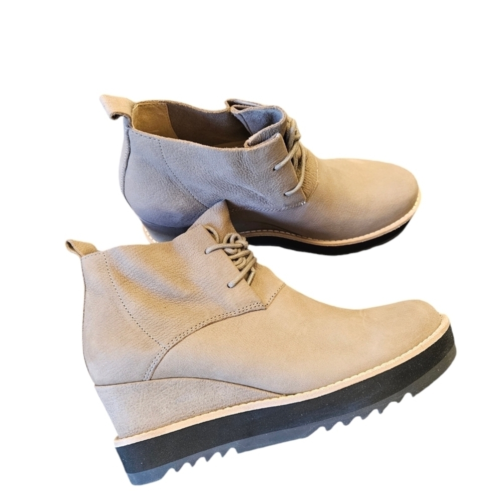 Eileen Fisher Capa Wedge Chukka Boot Falcon Oiled Nubuck NEW